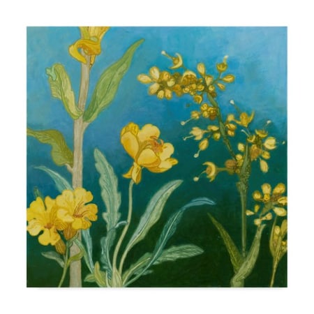 Megan Meagher 'Azure Blooms I' Canvas Art,18x18